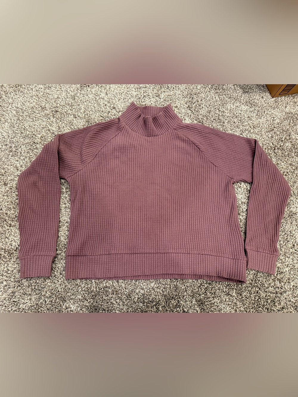 The North Face Chabot Mock Neck Pullover Women’s M Mauve Purple Waffle Knit